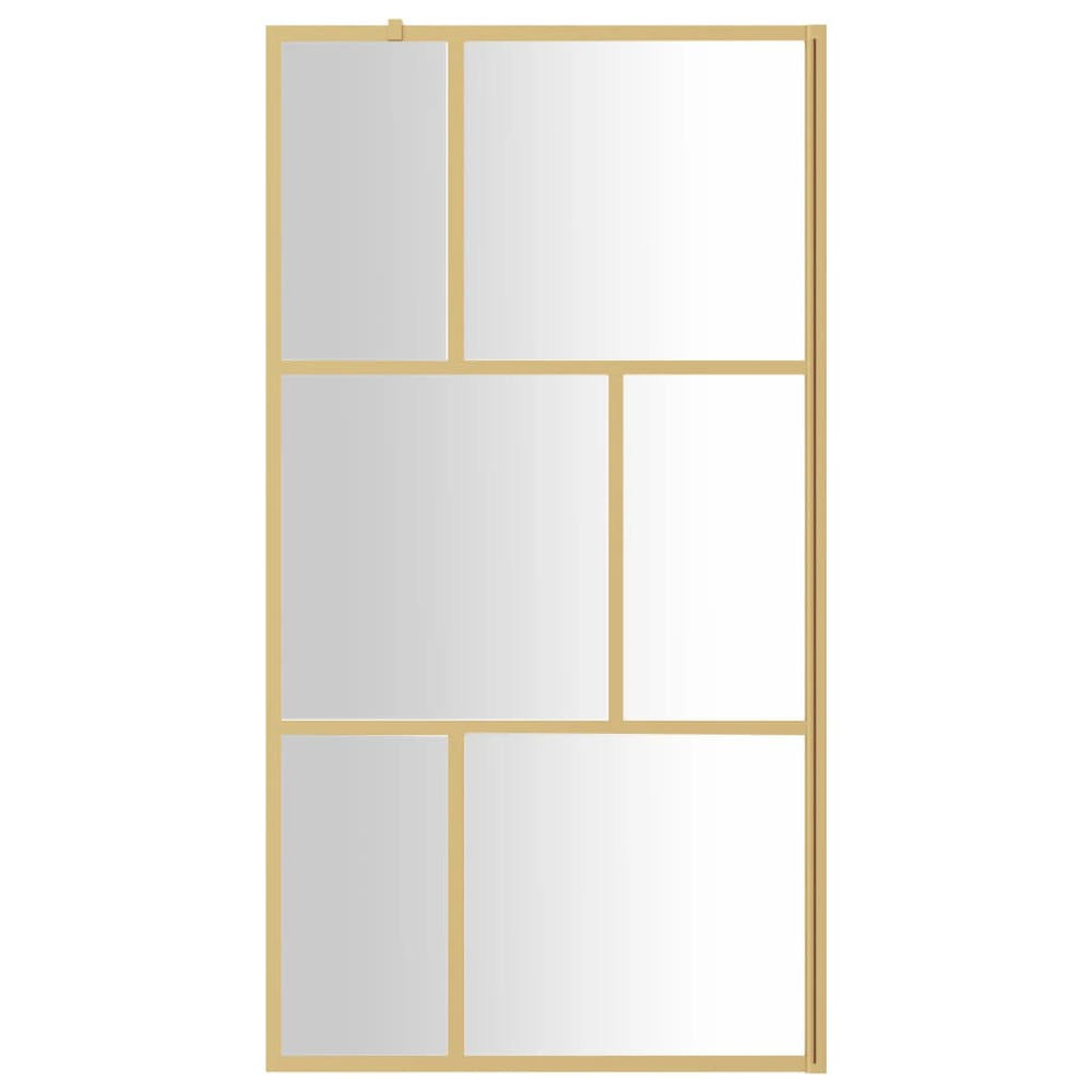 Shower screen with clear ESG glass, gold, 115x195cm