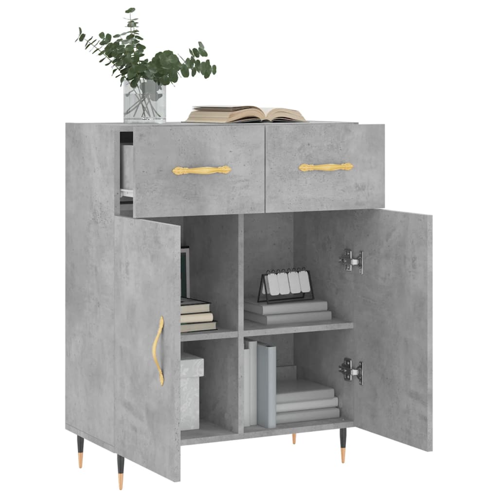Sideboard, concrete gray, 69.5x34x90cm, engineered wood