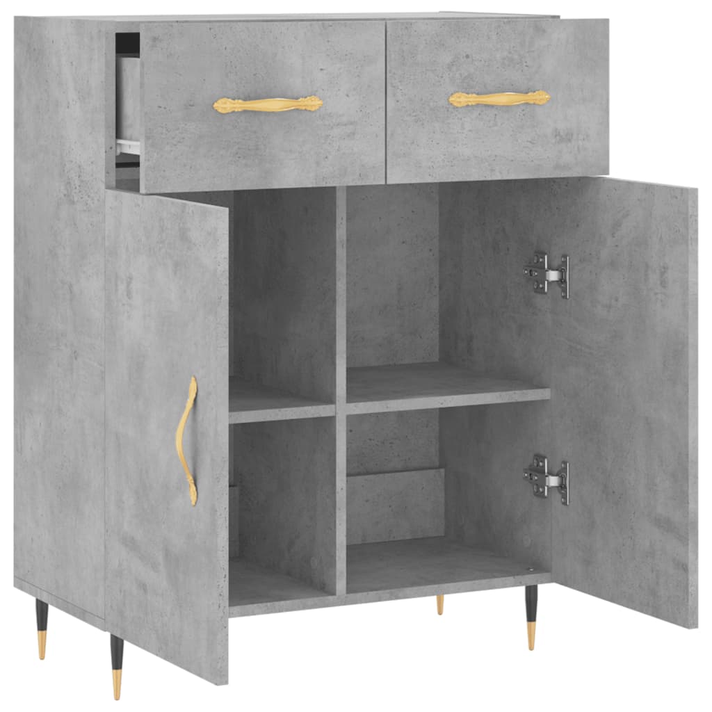 Sideboard, concrete gray, 69.5x34x90cm, engineered wood
