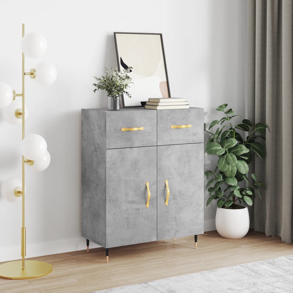 Sideboard, concrete gray, 69.5x34x90cm, engineered wood