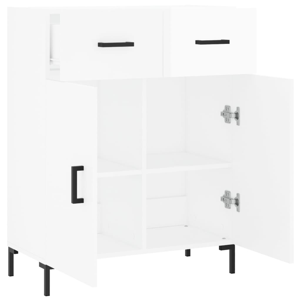 Sideboard, white, 69.5x34x90cm, engineered wood, high gloss