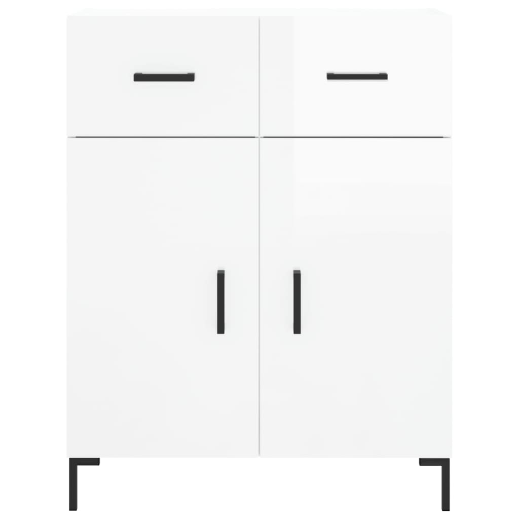 Sideboard, white, 69.5x34x90cm, engineered wood, high gloss