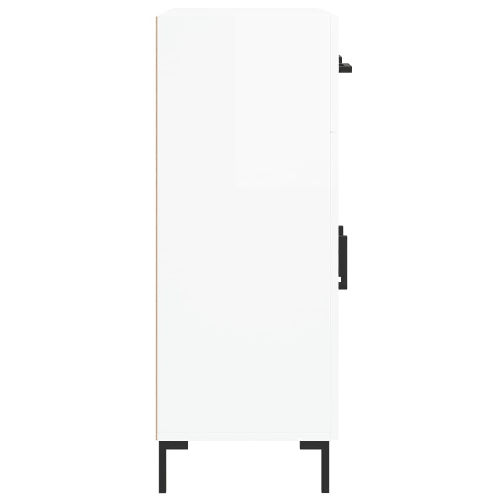 Sideboard, white, 69.5x34x90cm, engineered wood, high gloss