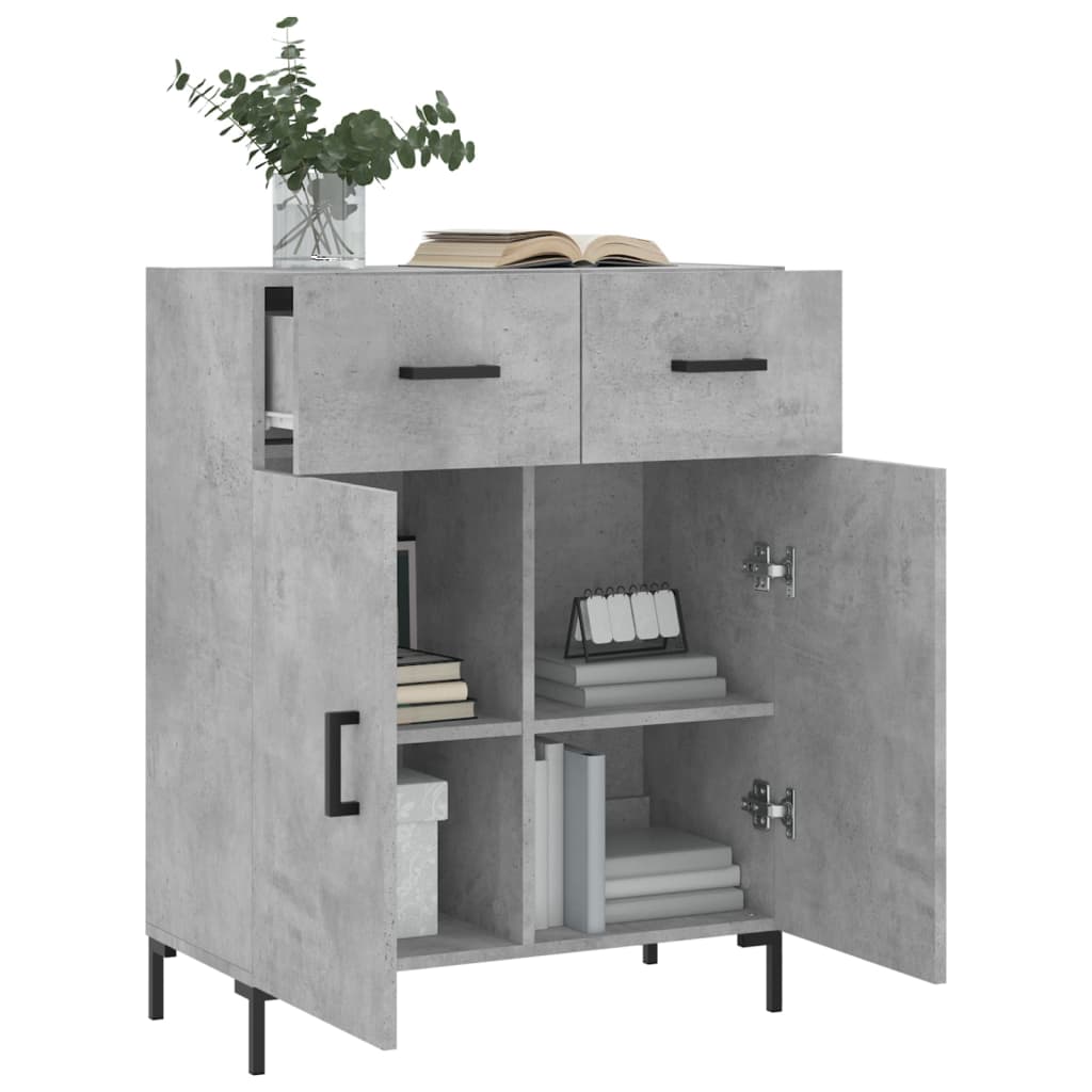 Sideboard, concrete gray, 69.5x34x90cm, engineered wood