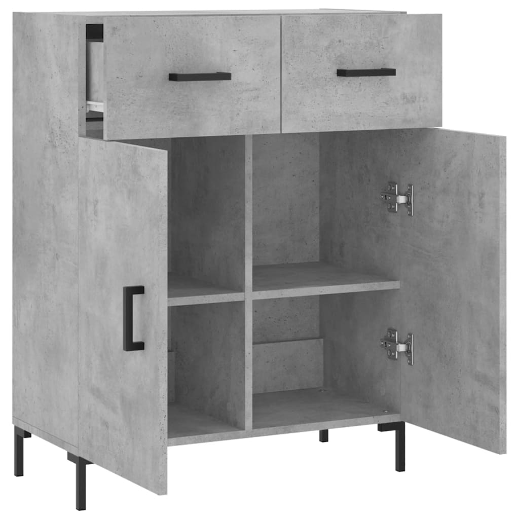 Sideboard, concrete gray, 69.5x34x90cm, engineered wood