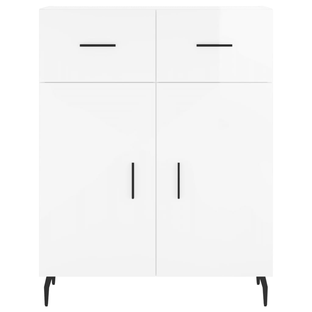 Sideboard, white, 69.5x34x90cm, engineered wood, high gloss