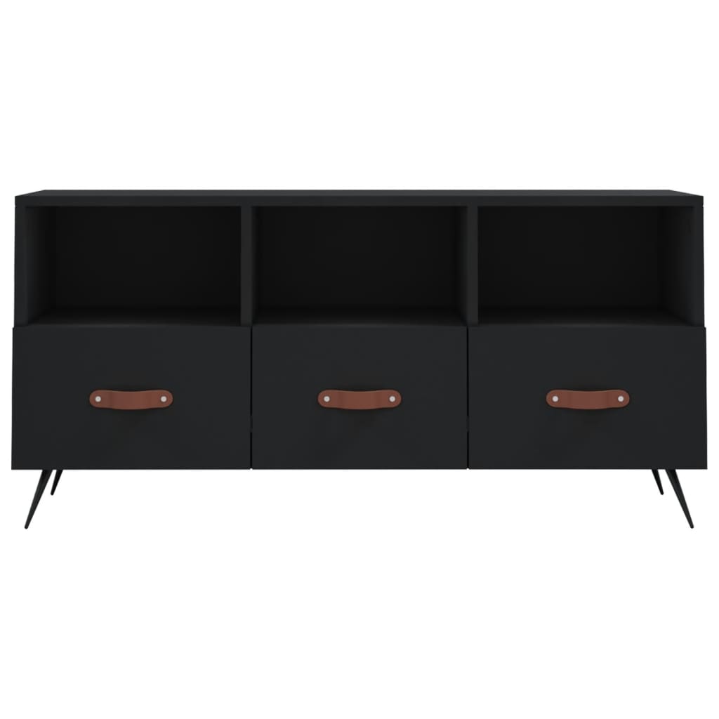 TV cabinet, black, 102x36x50cm, engineered wood