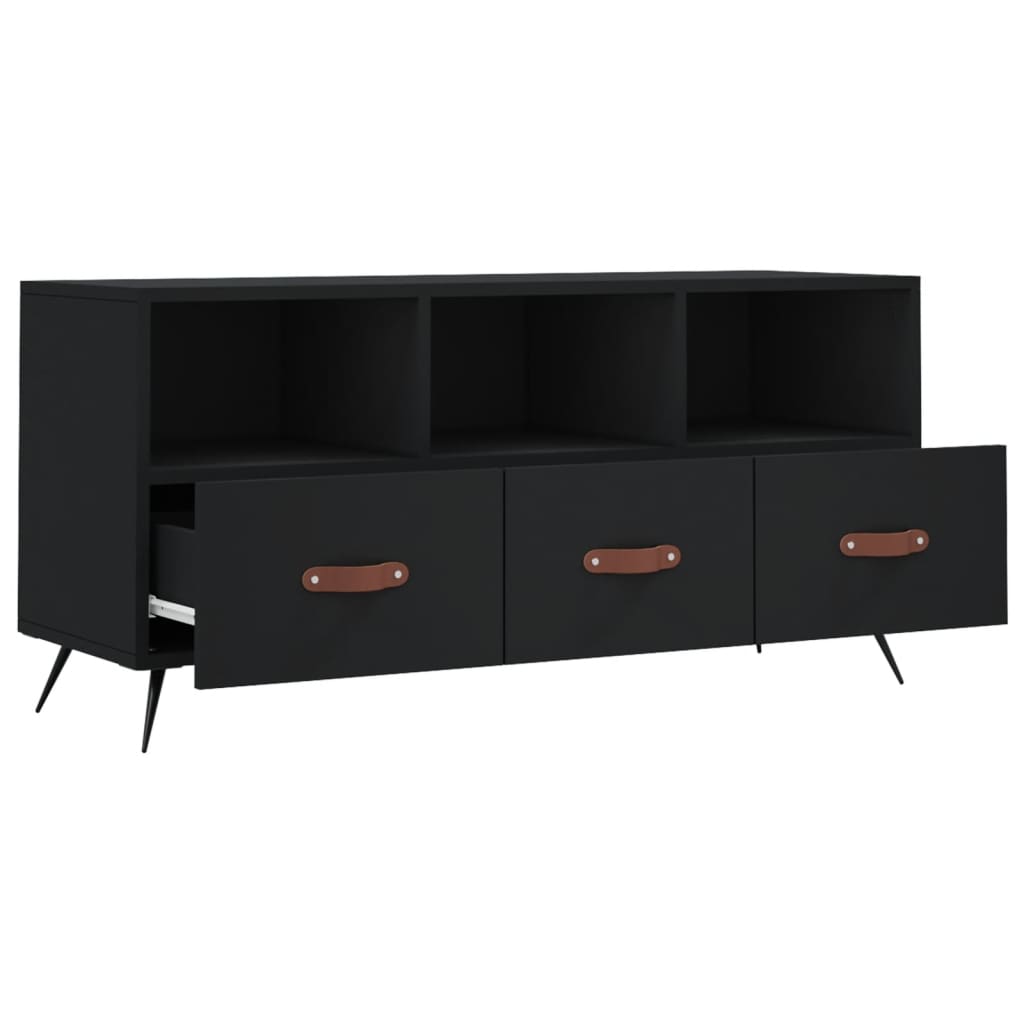 TV cabinet, black, 102x36x50cm, engineered wood