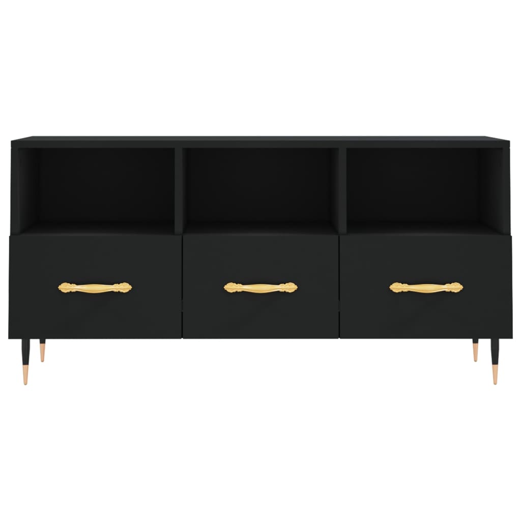 TV cabinet, black, 102x36x50cm, engineered wood
