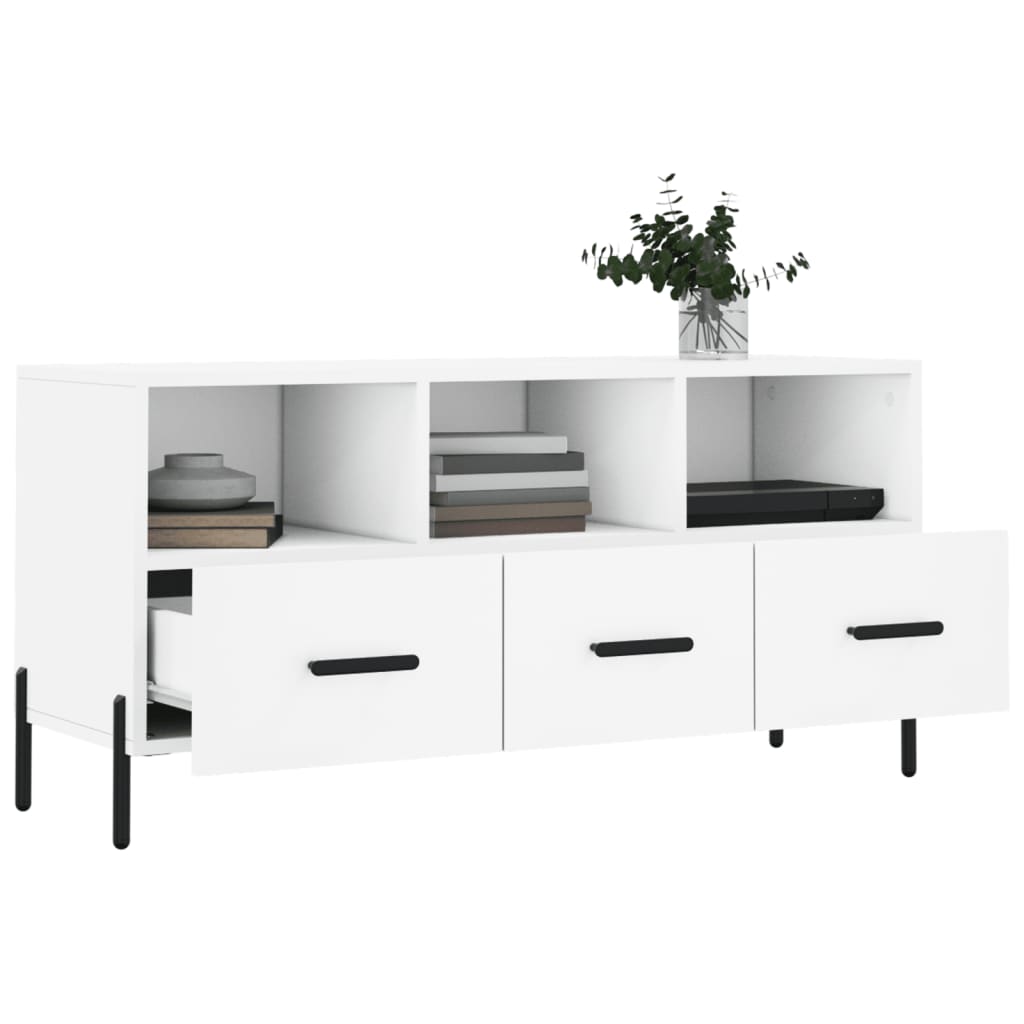 TV Cabinet, white, 102x36x50cm, engineered wood