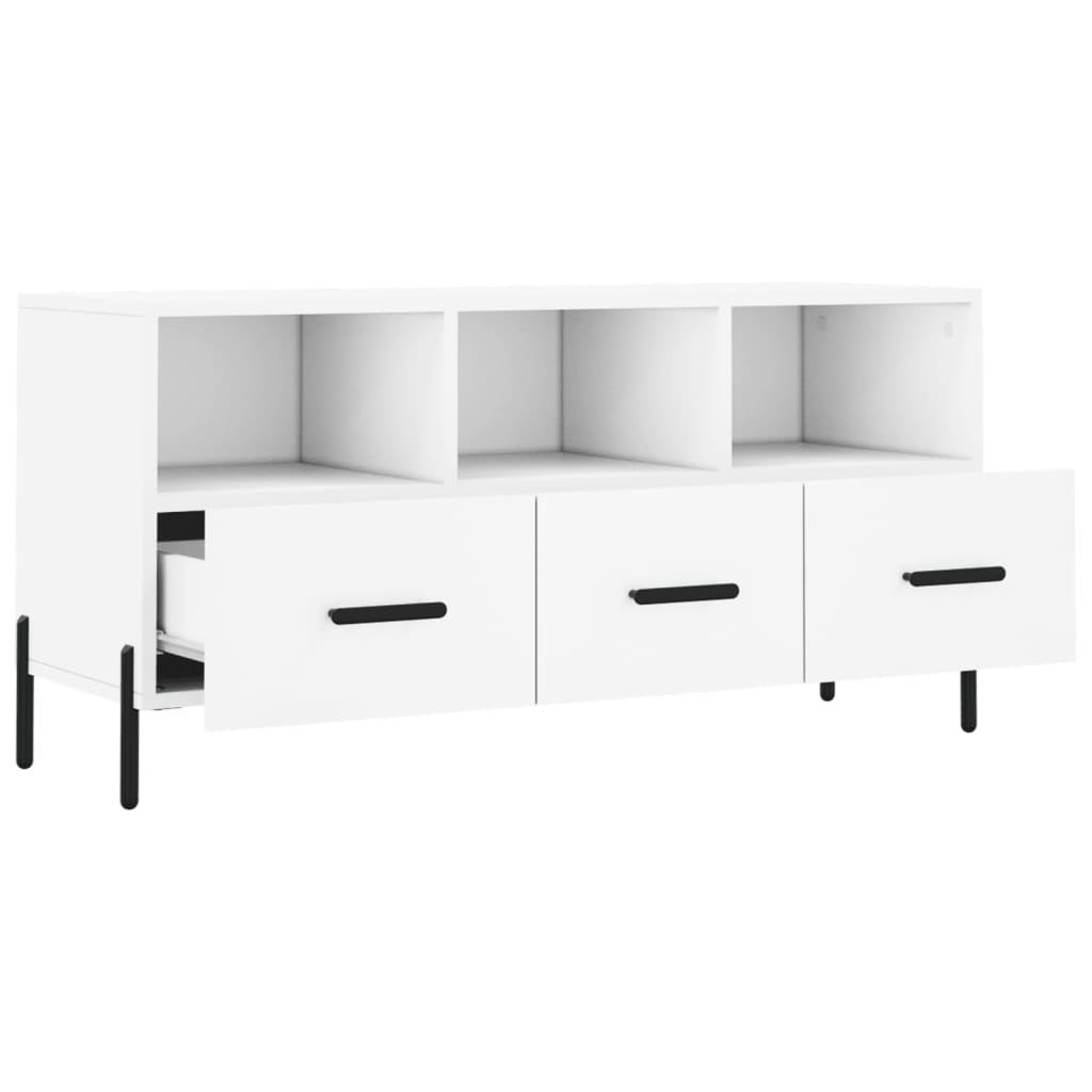 TV Cabinet, white, 102x36x50cm, engineered wood