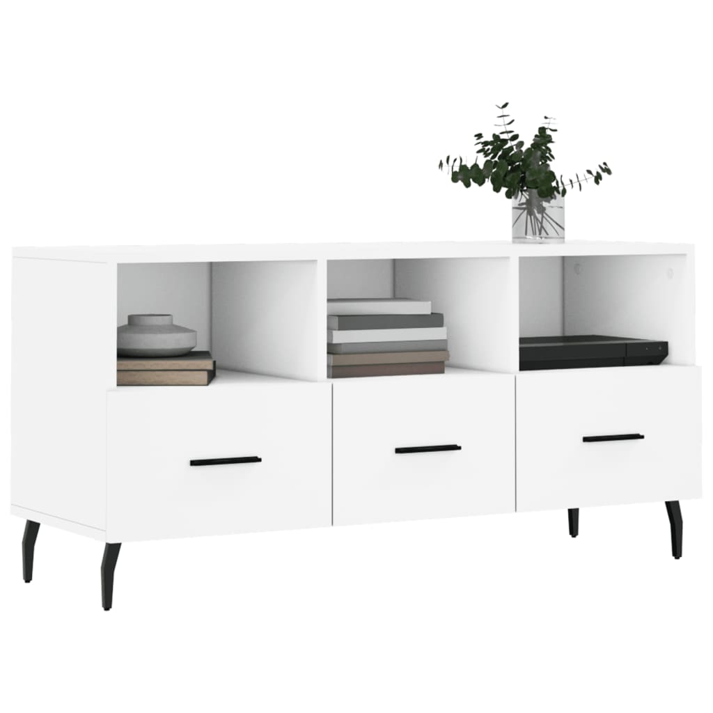 TV Cabinet, white, 102x36x50cm, engineered wood