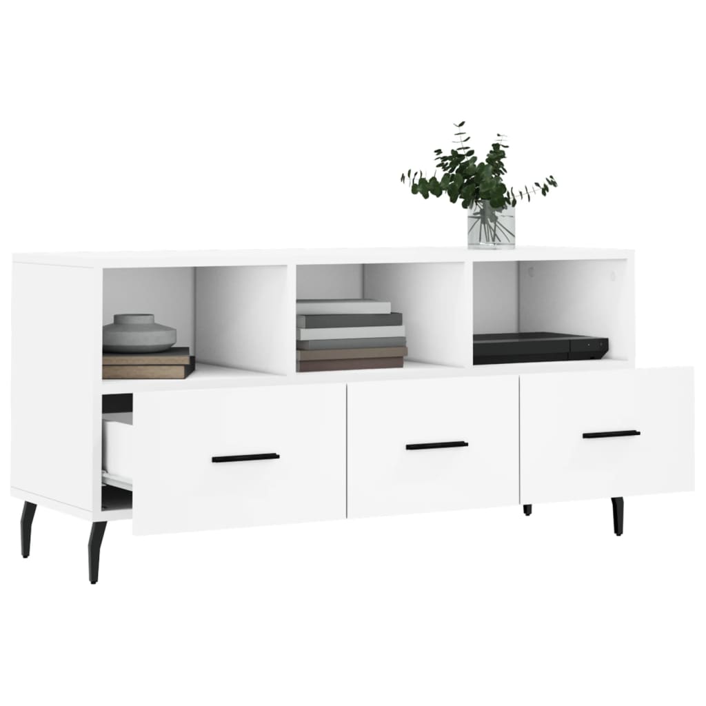 TV Cabinet, white, 102x36x50cm, engineered wood