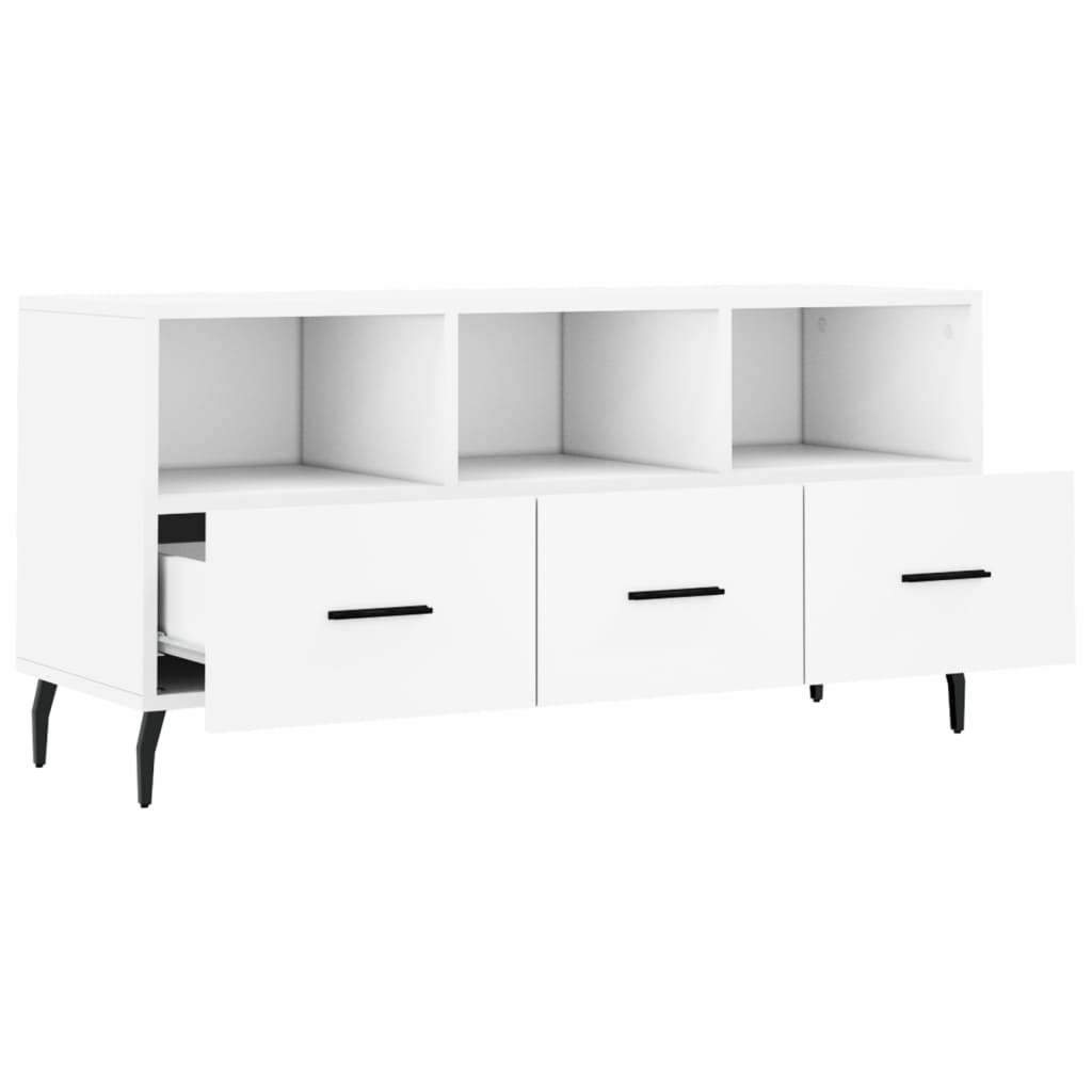 TV Cabinet, white, 102x36x50cm, engineered wood