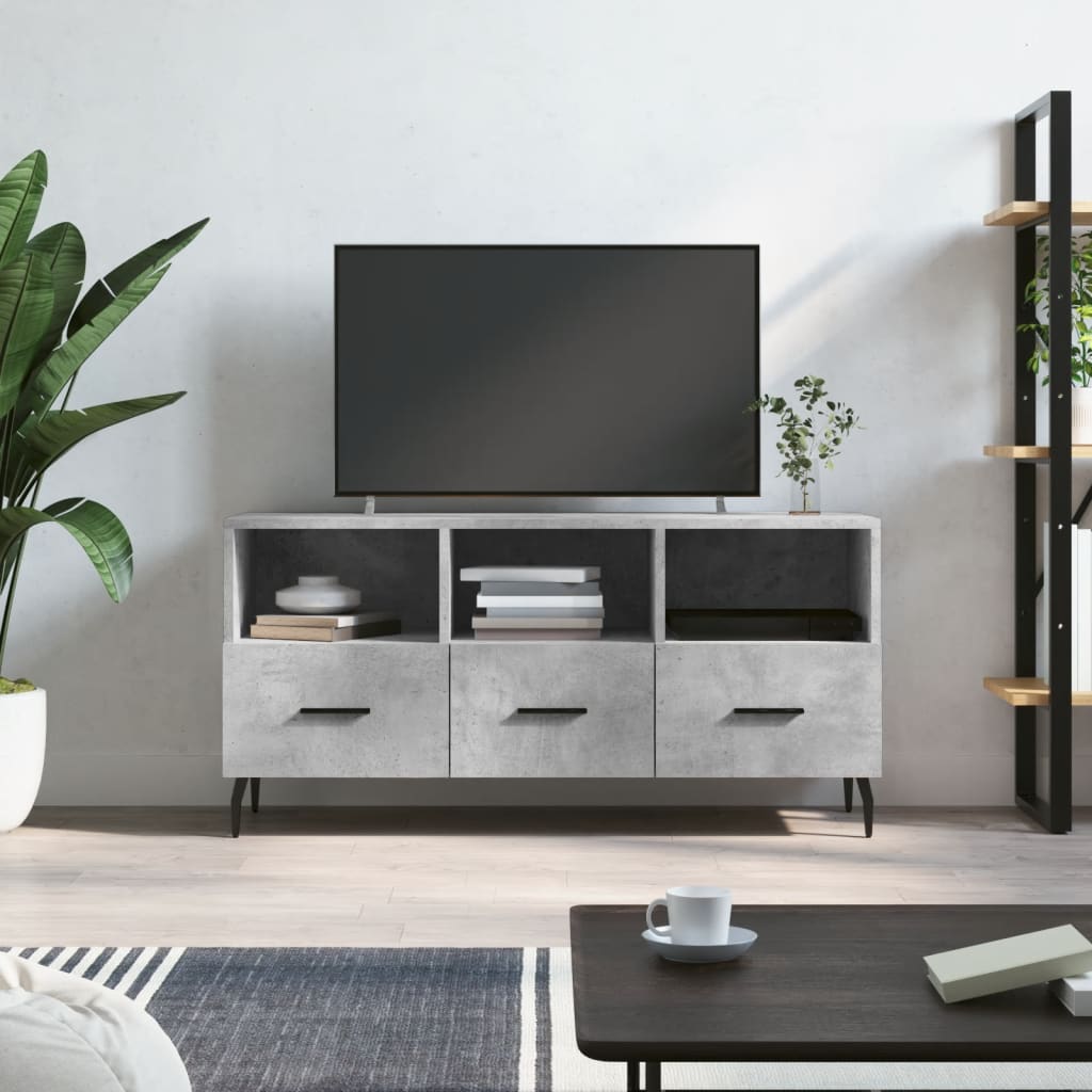 TV cabinet, concrete gray, 102x36x50cm, wood