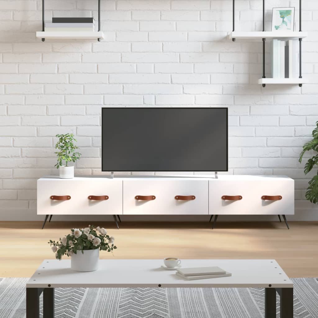 TV cabinet, white, 150x36x30cm, engineered wood