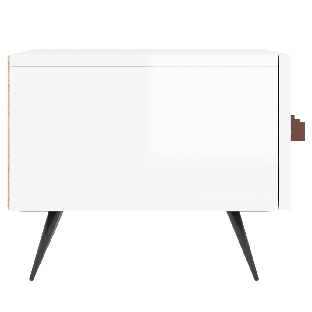Televizora skapītis, balts, 150x36x30cm, koks, spīdīgs