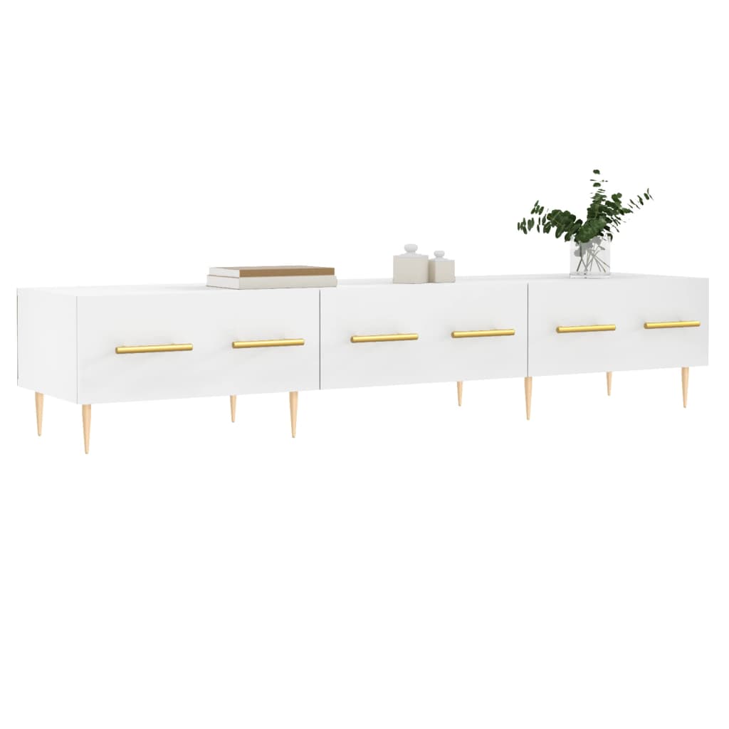TV cabinet, white, 150x36x30cm, engineered wood