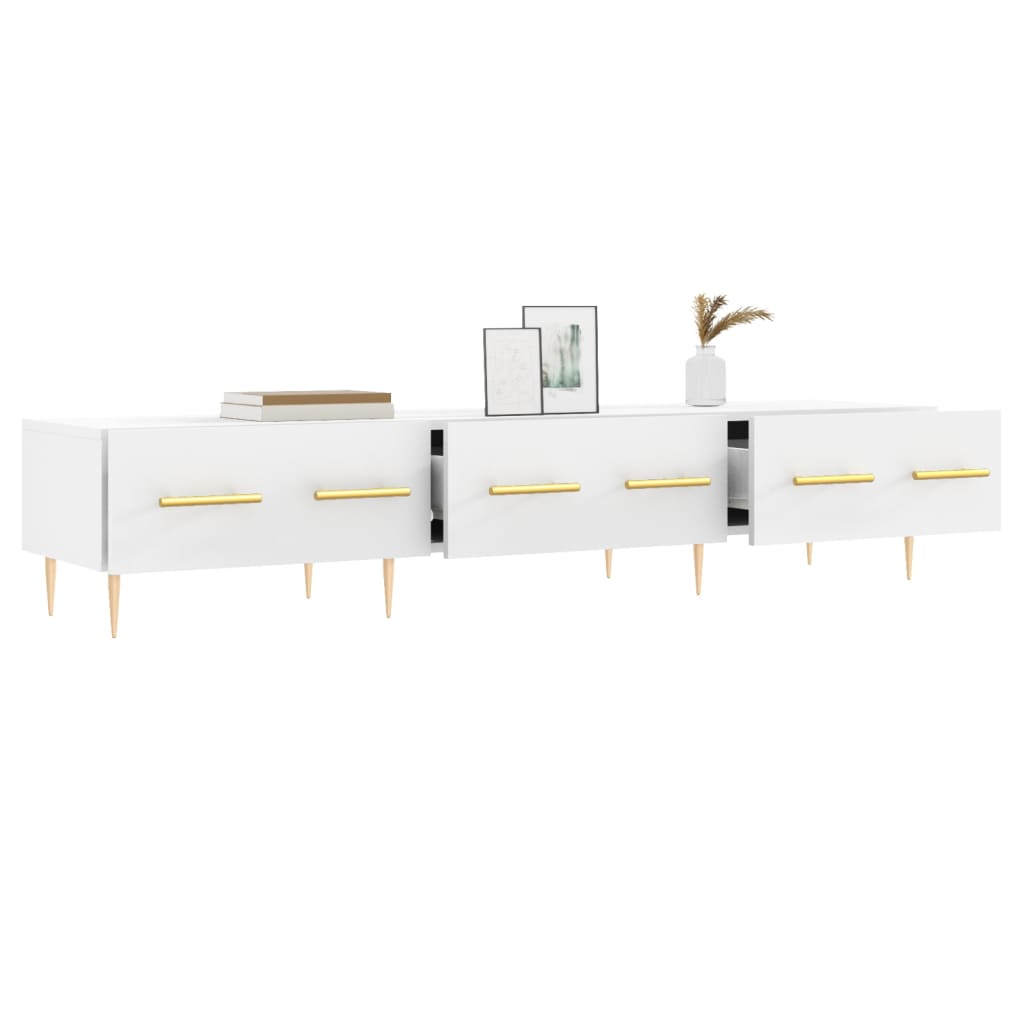 TV cabinet, white, 150x36x30cm, engineered wood