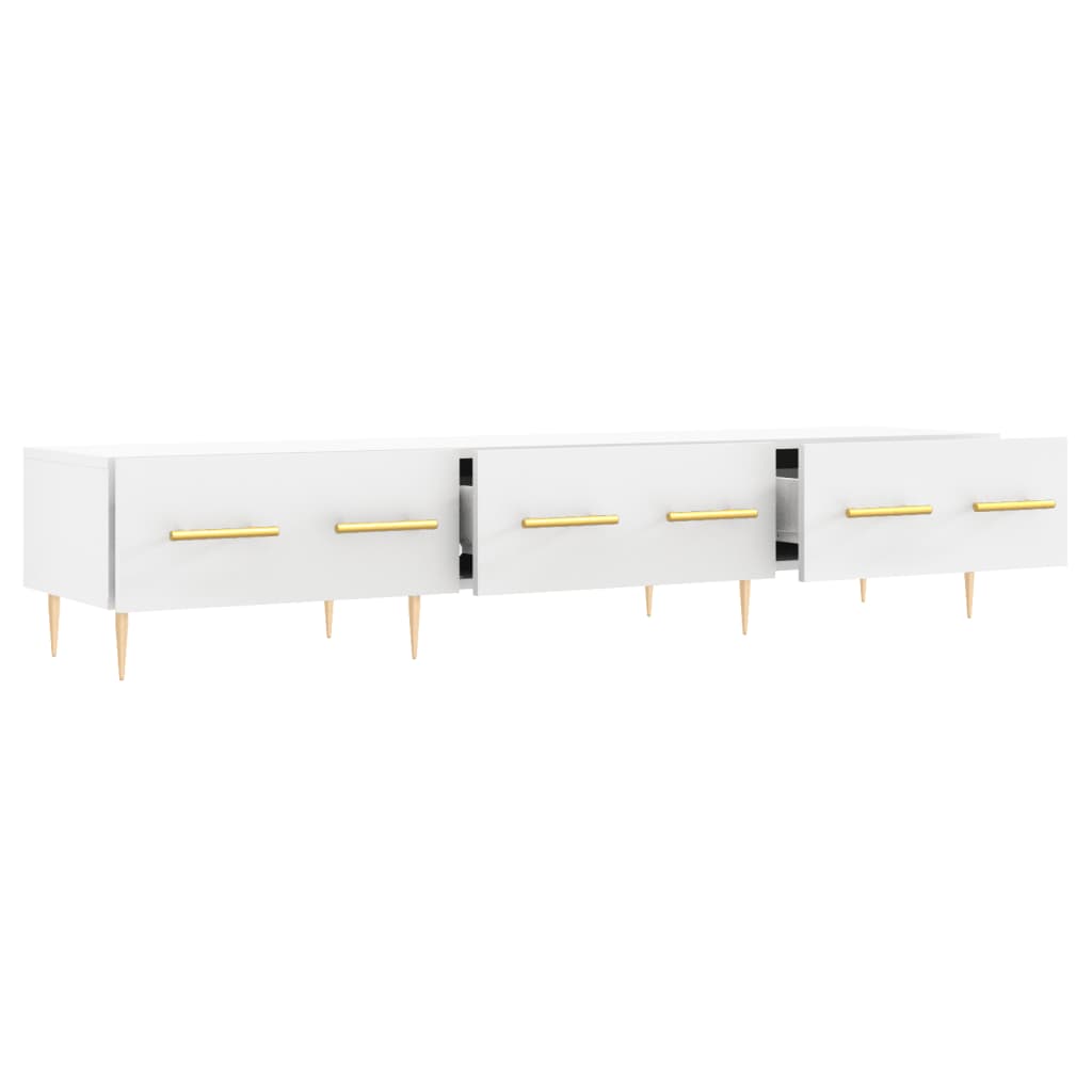 TV cabinet, white, 150x36x30cm, engineered wood