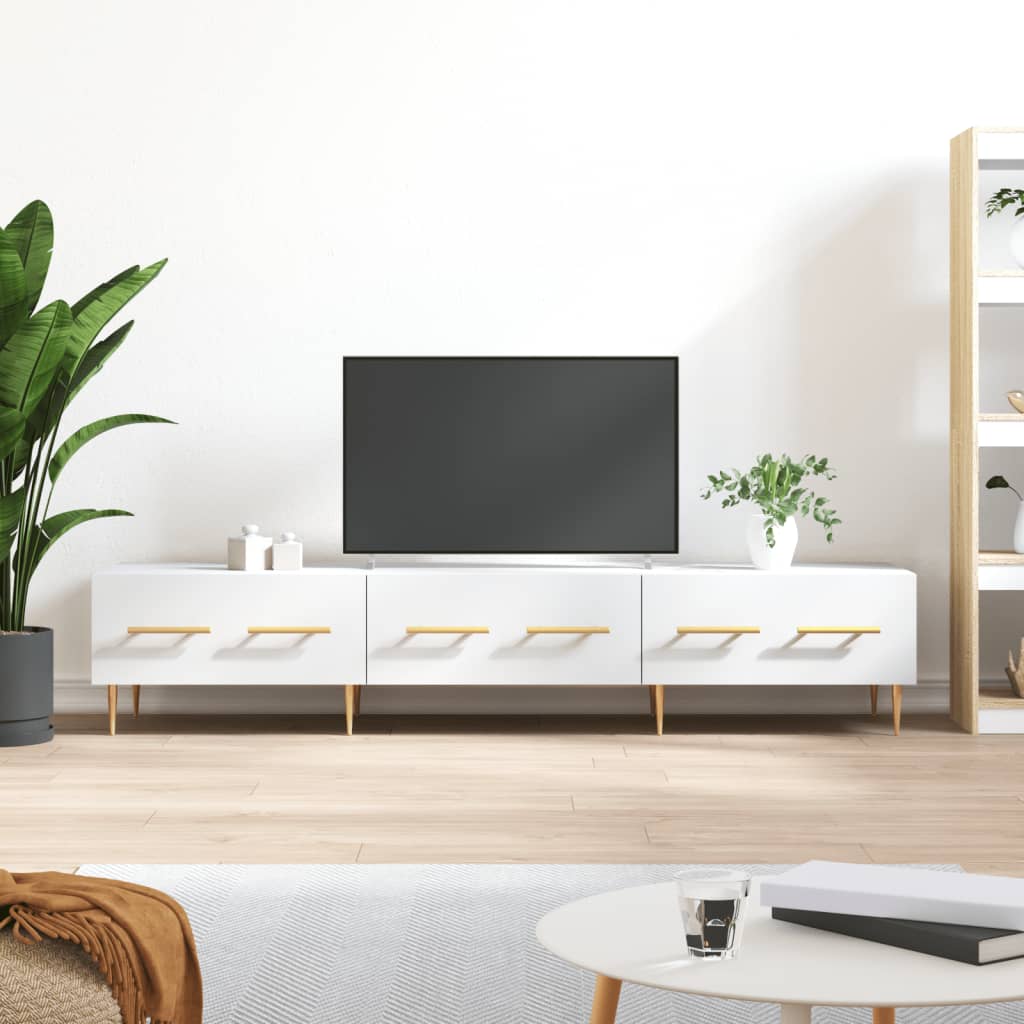 TV cabinet, white, 150x36x30cm, engineered wood
