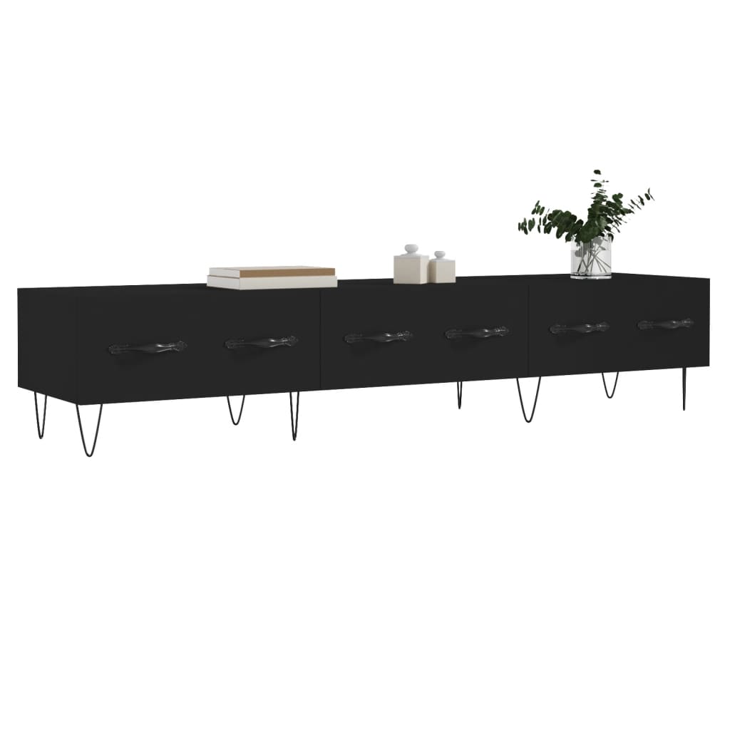 TV cabinet, black, 150x36x30cm, engineered wood