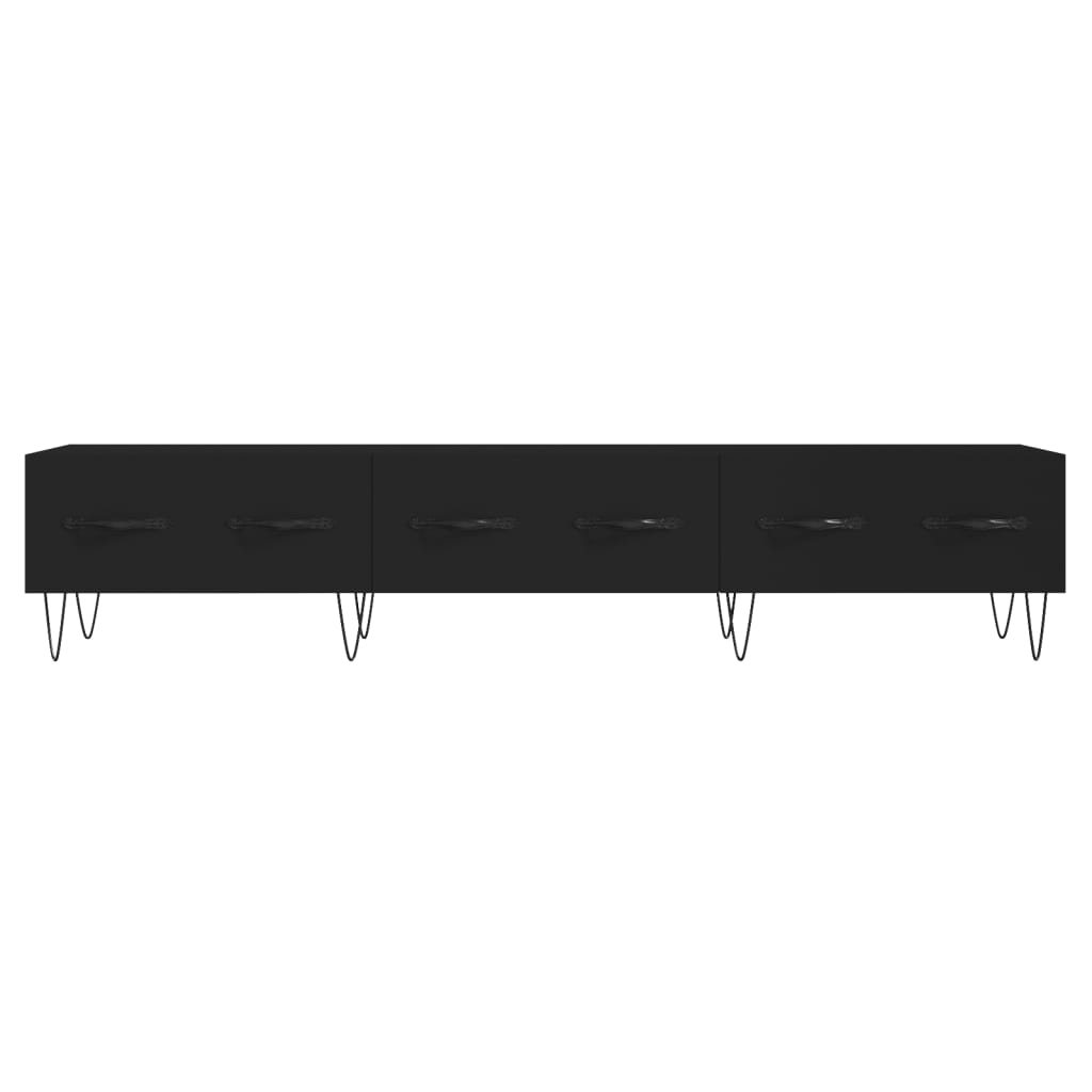 TV cabinet, black, 150x36x30cm, engineered wood