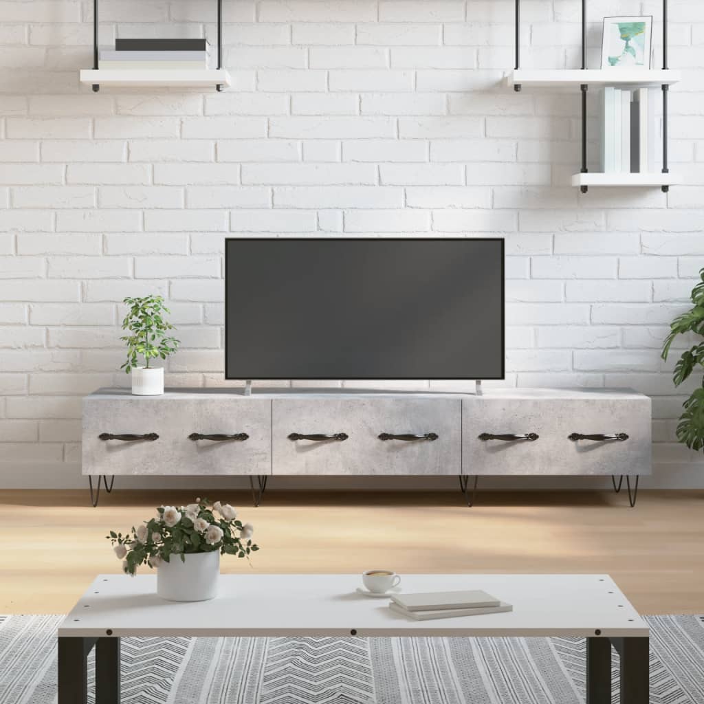 TV skapītis, betona pelēks, 150x36x30cm, koks
