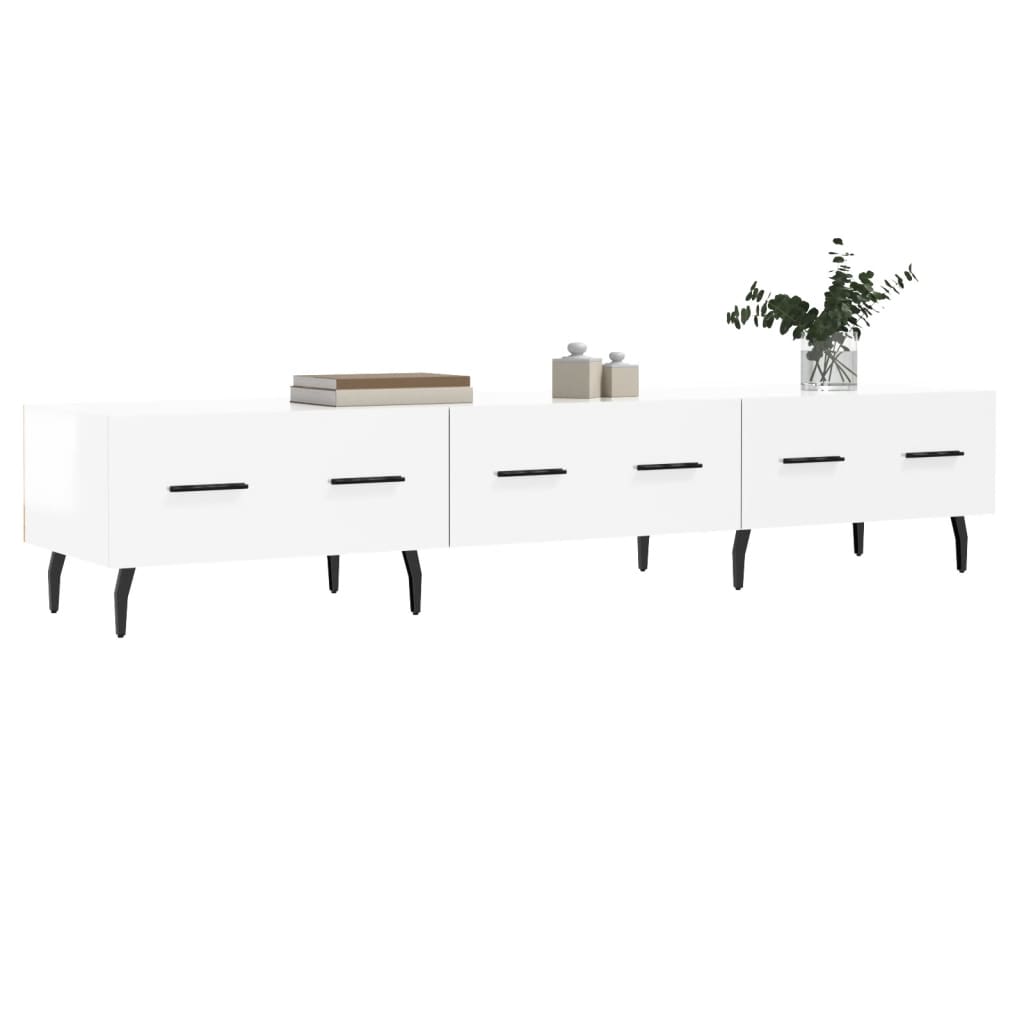 TV cabinet, white, 150x36x30cm, wood, glossy