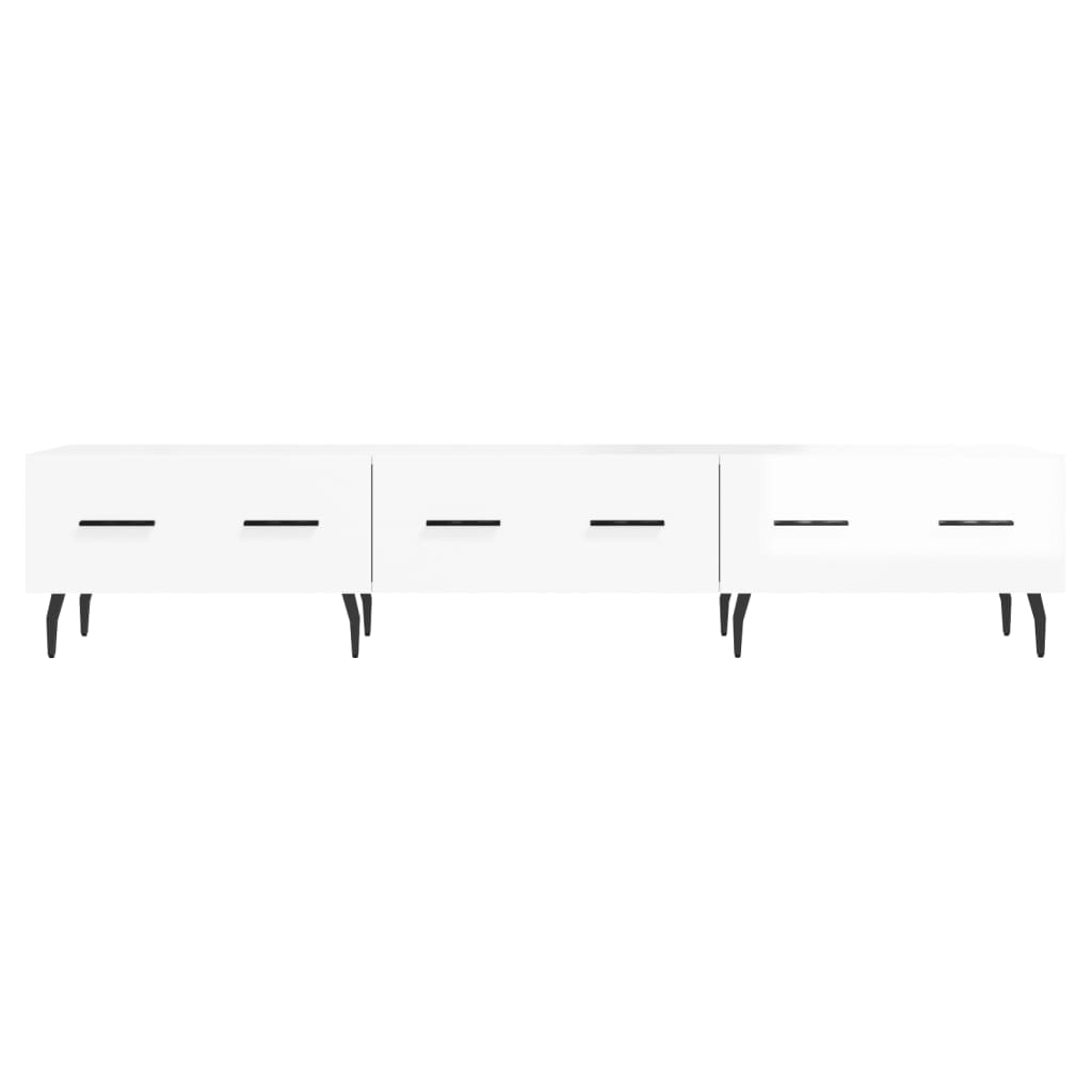 TV cabinet, white, 150x36x30cm, wood, glossy