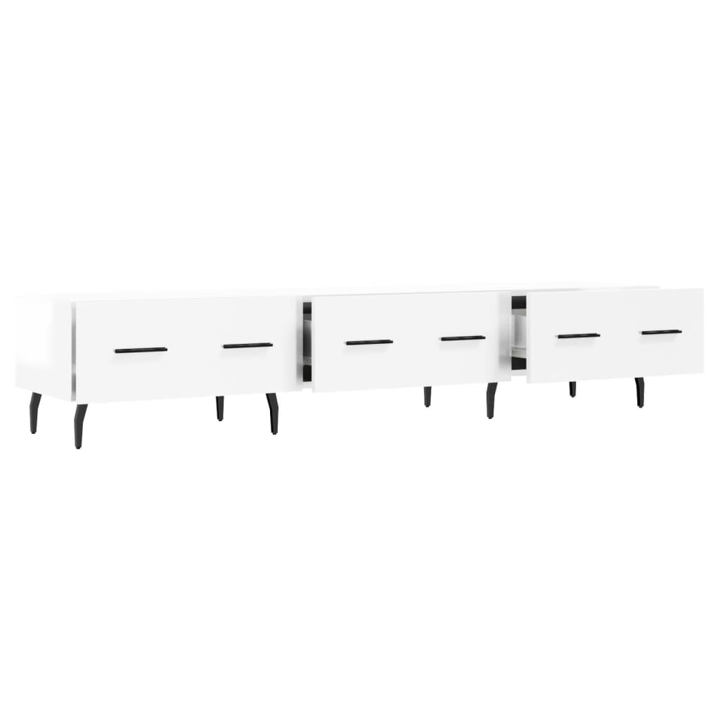TV cabinet, white, 150x36x30cm, wood, glossy