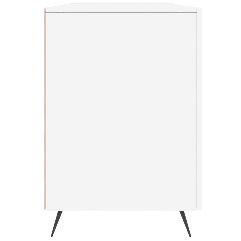 Desk, white, 140x50x75cm, wood, glossy