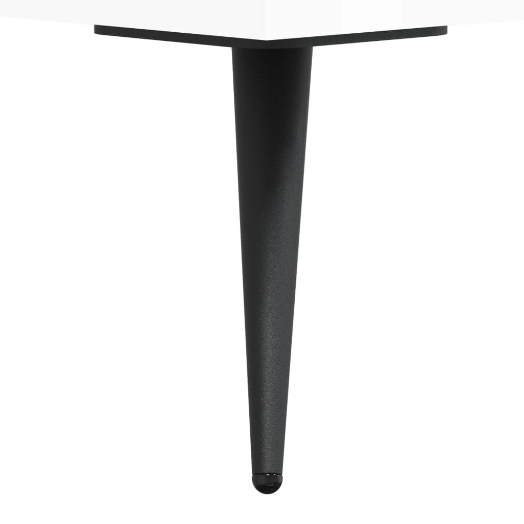 Desk, white, 140x50x75cm, wood, glossy