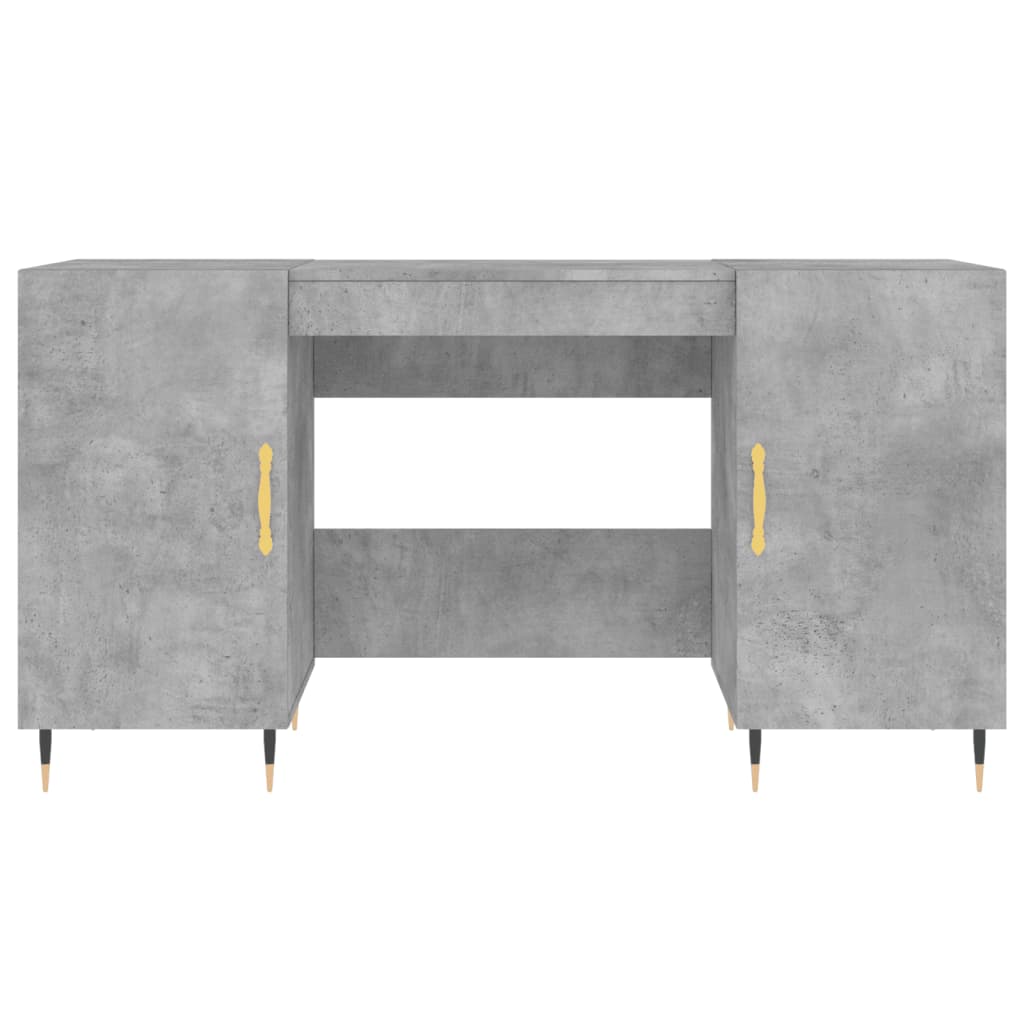 Rašomasis stalas, betono pilkas, 140x50x75cm, apdirbta mediena