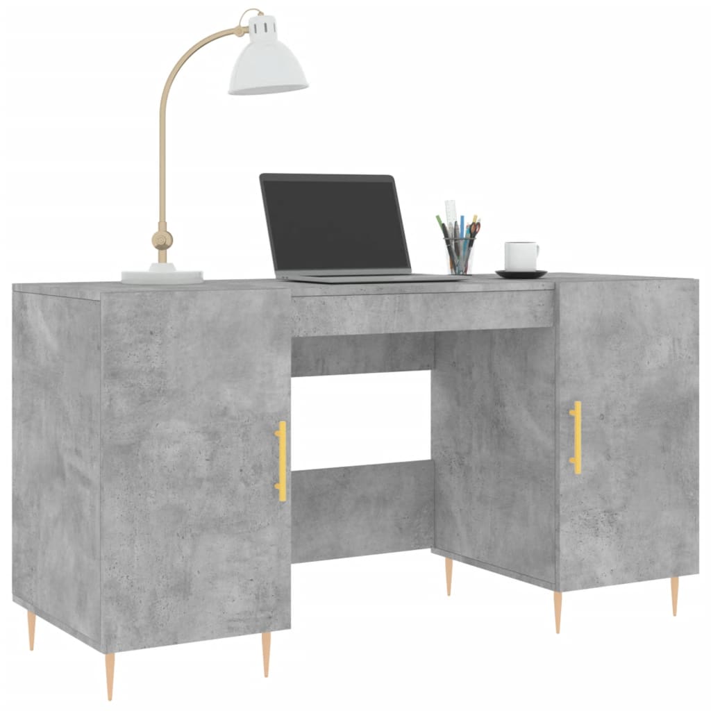 Desk, concrete gray, 140x50x75cm, engineered wood