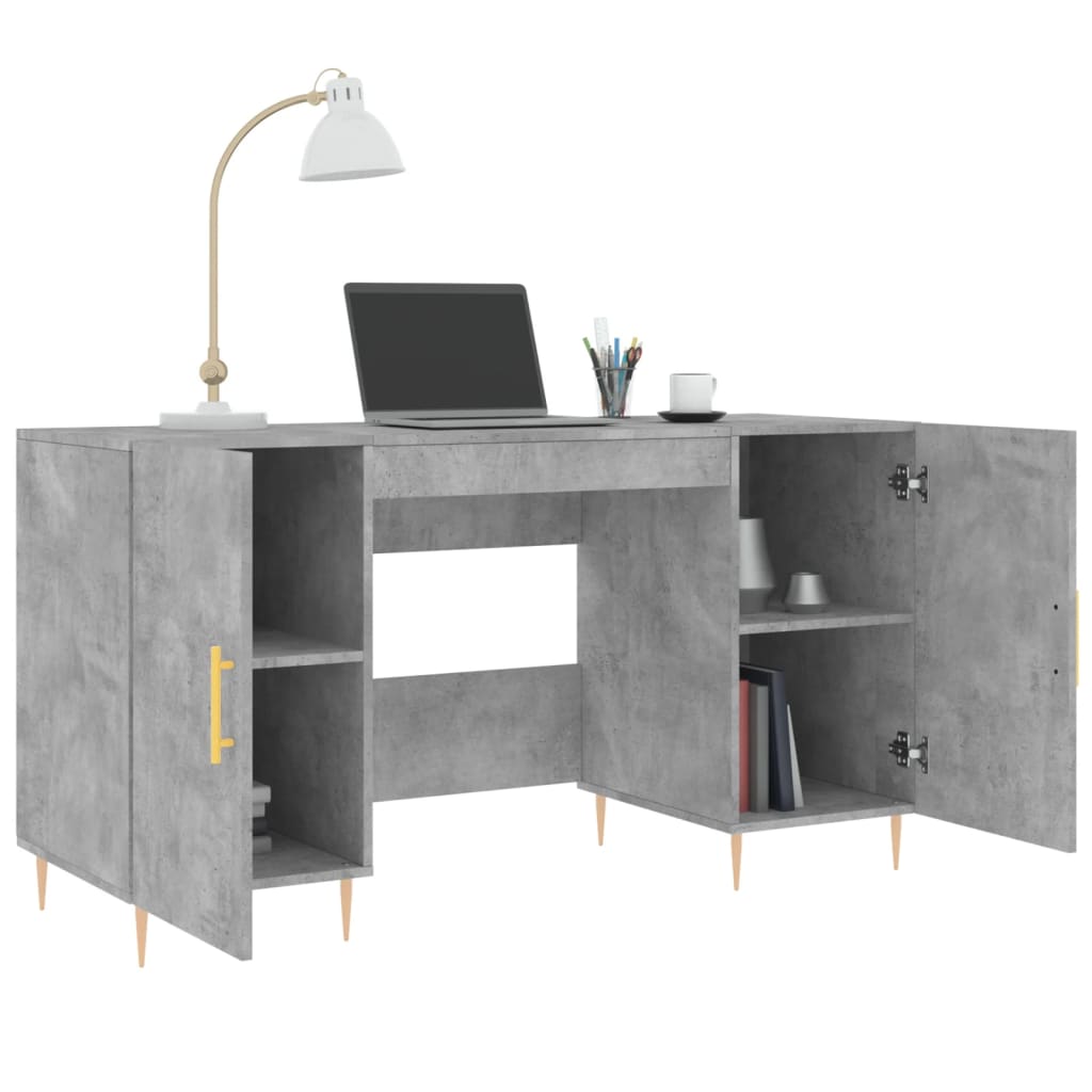 Desk, concrete gray, 140x50x75cm, engineered wood