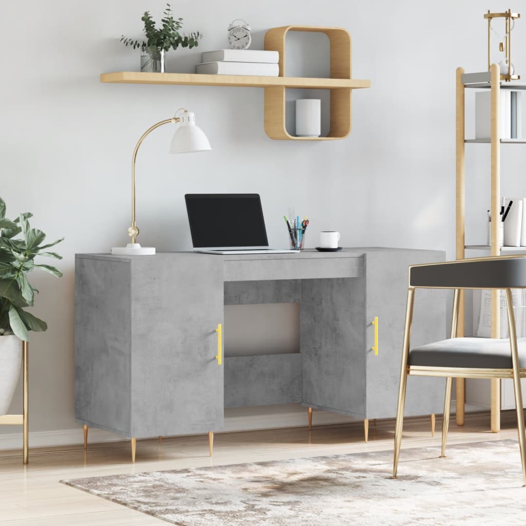 Desk, concrete gray, 140x50x75cm, engineered wood