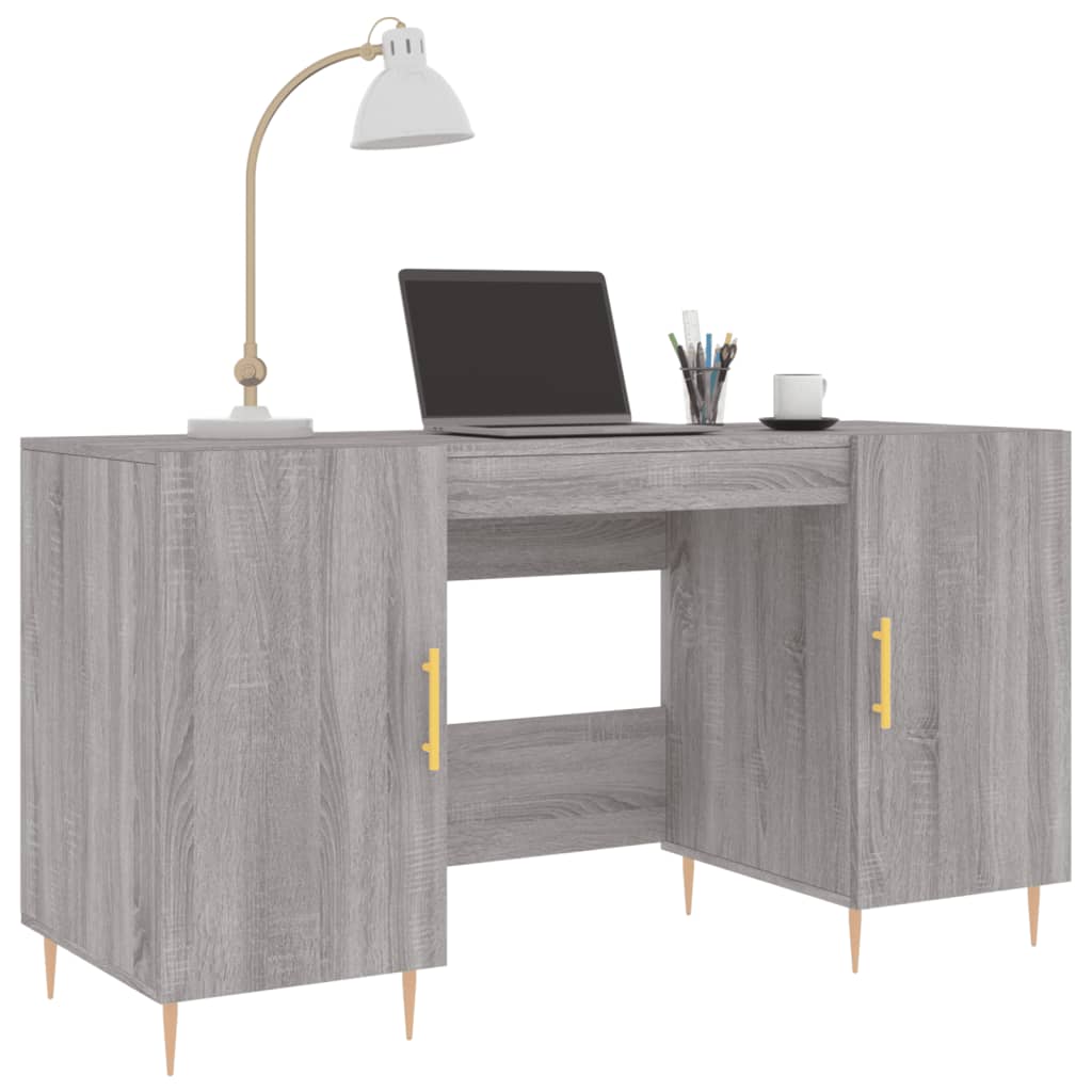Desk, gray oak, 140x50x75cm, engineered wood