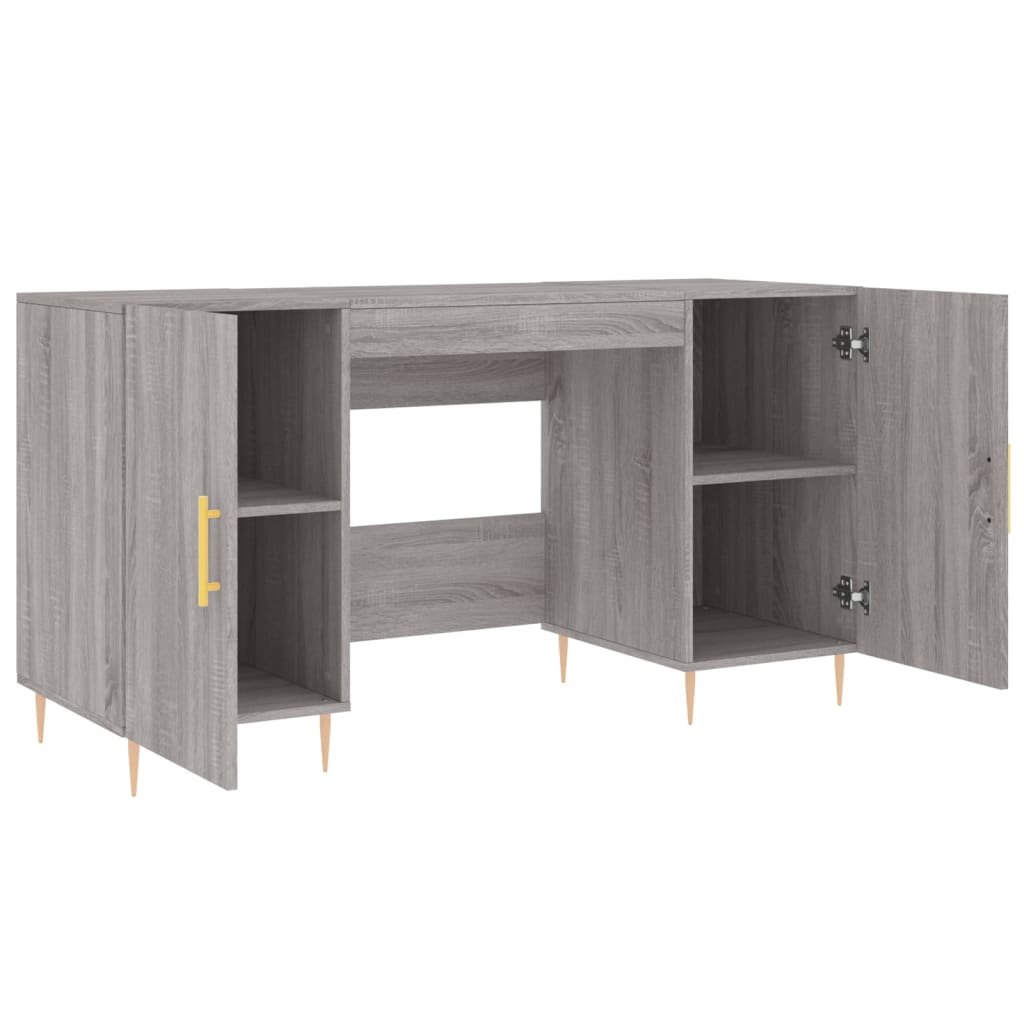 Desk, gray oak, 140x50x75cm, engineered wood