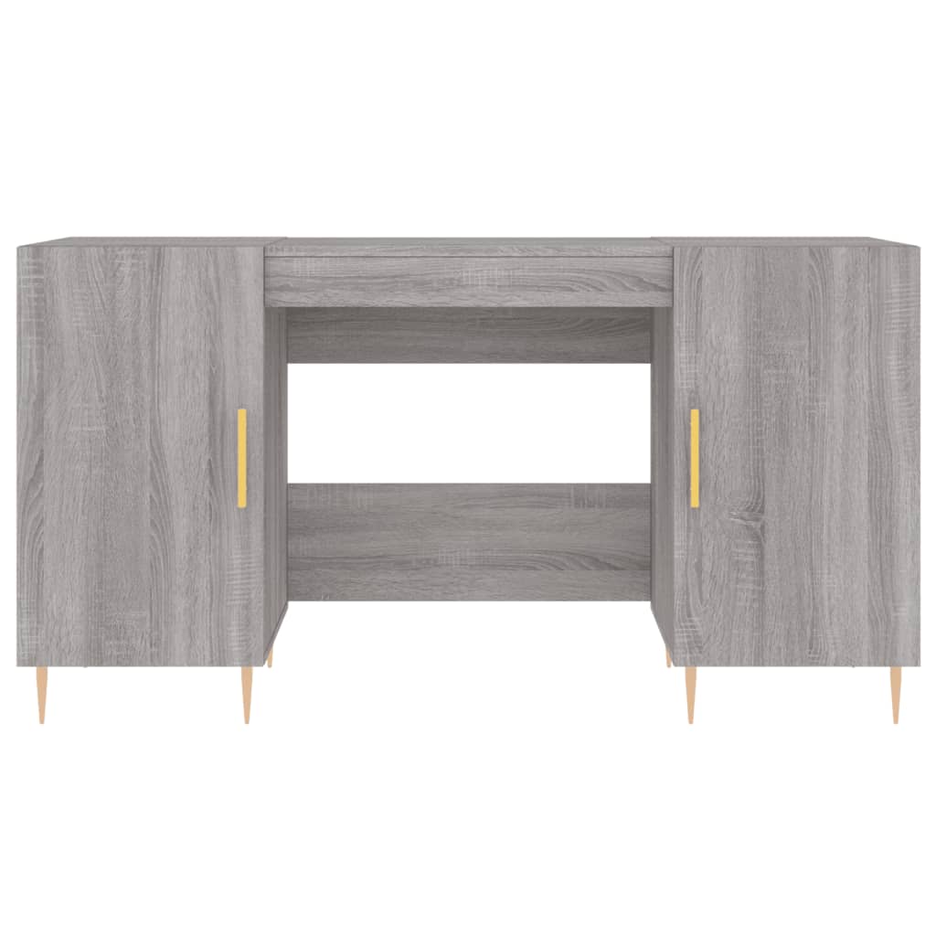 Desk, gray oak, 140x50x75cm, engineered wood