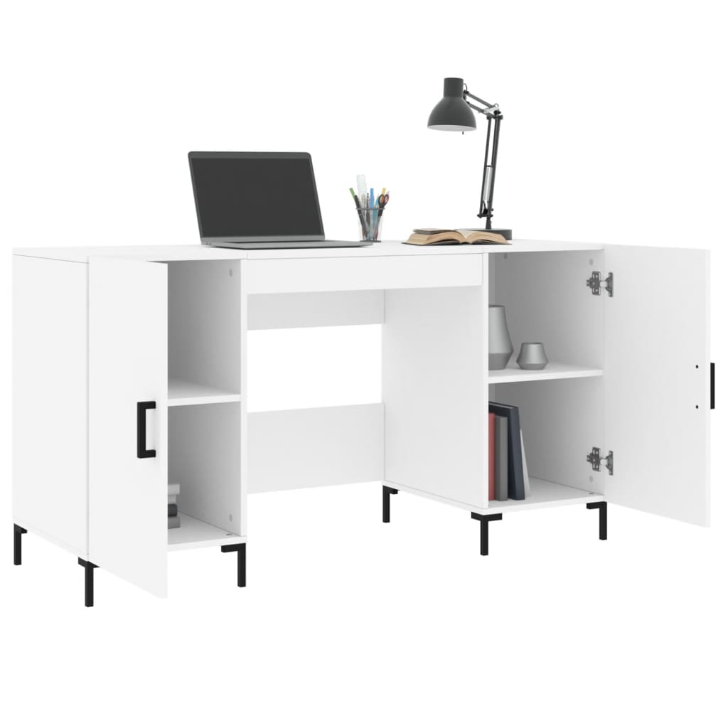 Writing desk, white, 140x50x75cm, engineered wood