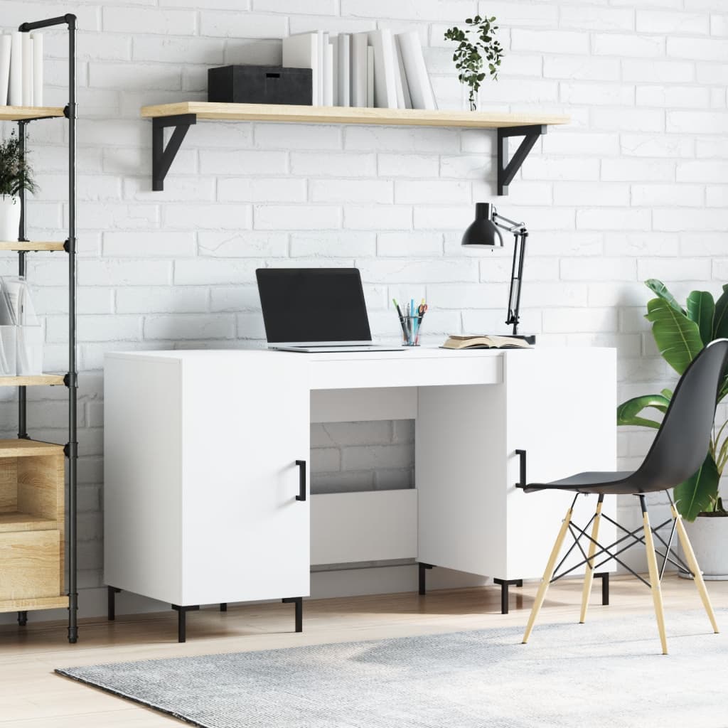 Writing desk, white, 140x50x75cm, engineered wood