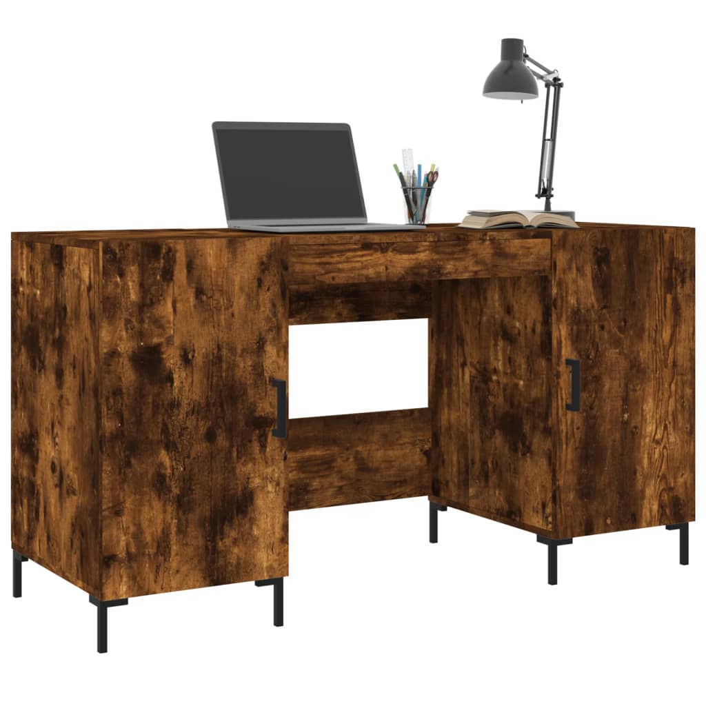 Writing desk, smoked oak, 140x50x75cm, treated wood