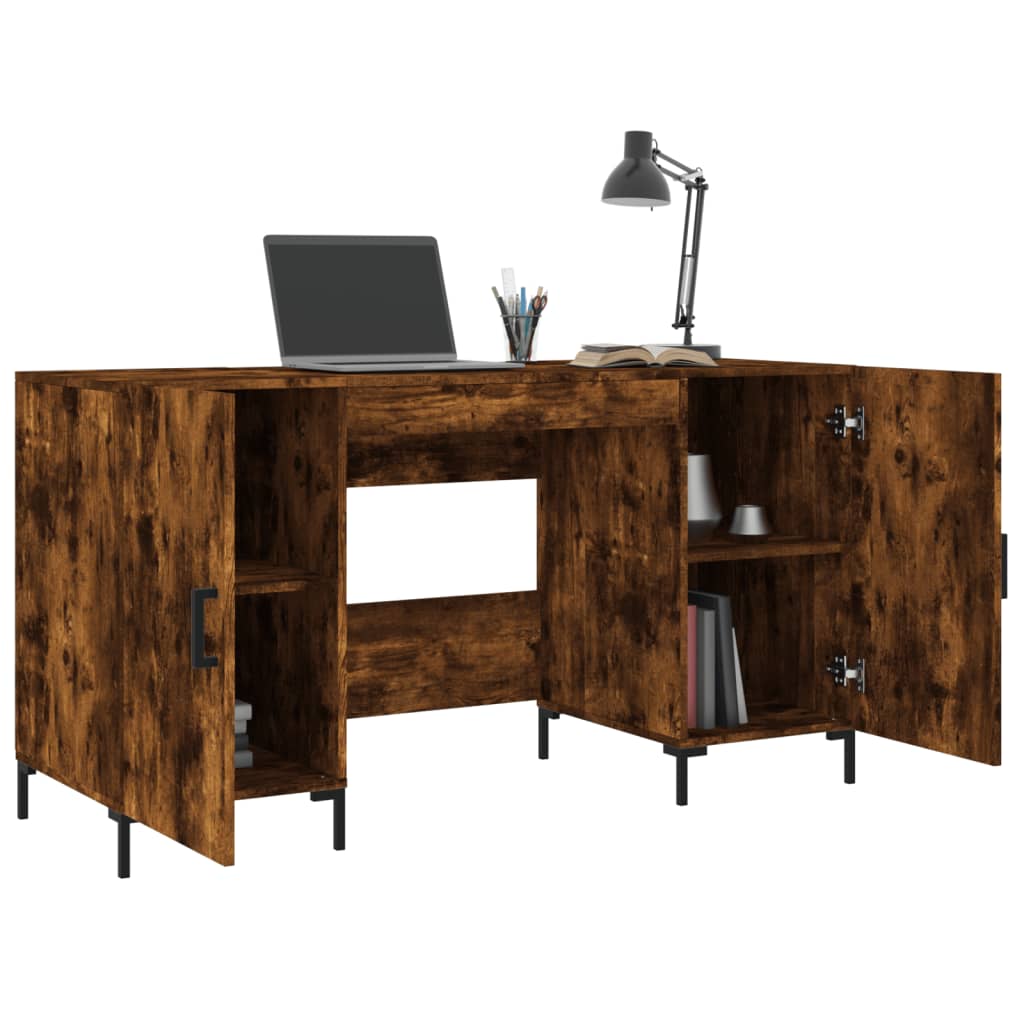 Writing desk, smoked oak, 140x50x75cm, treated wood