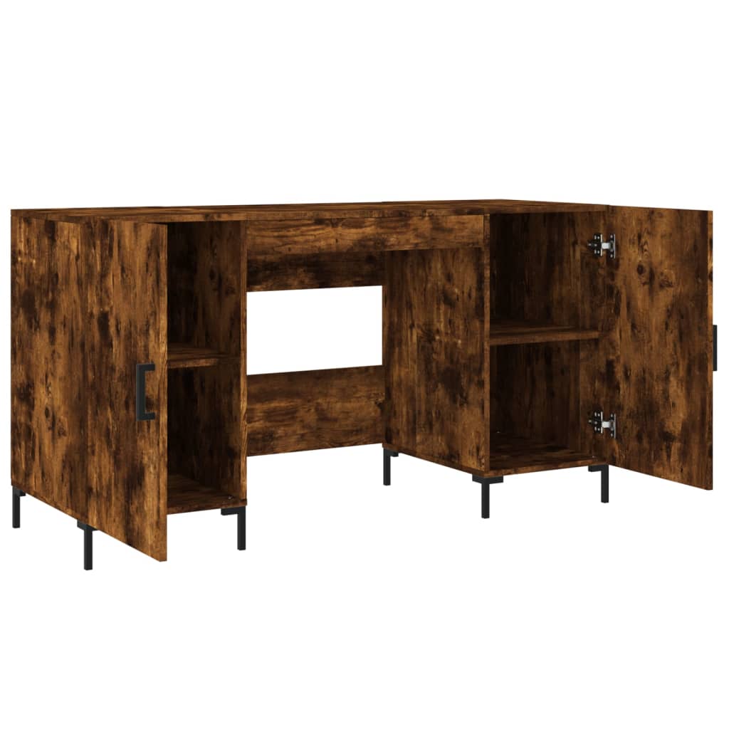 Writing desk, smoked oak, 140x50x75cm, treated wood