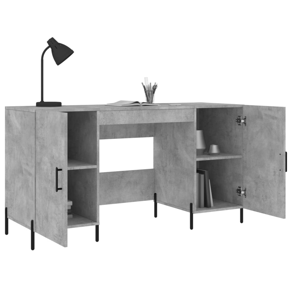 Desk, concrete gray, 140x50x75cm, engineered wood
