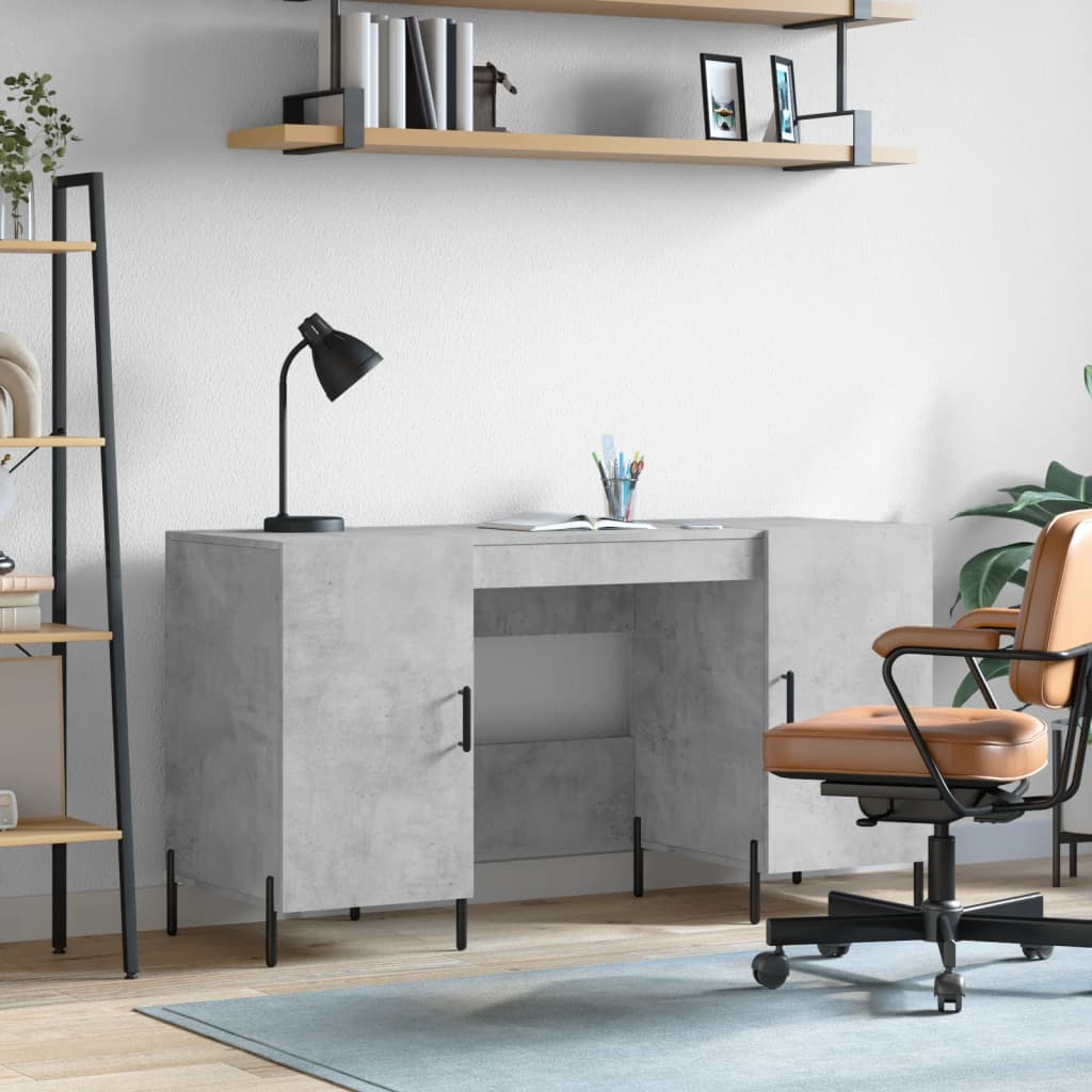 Desk, concrete gray, 140x50x75cm, engineered wood