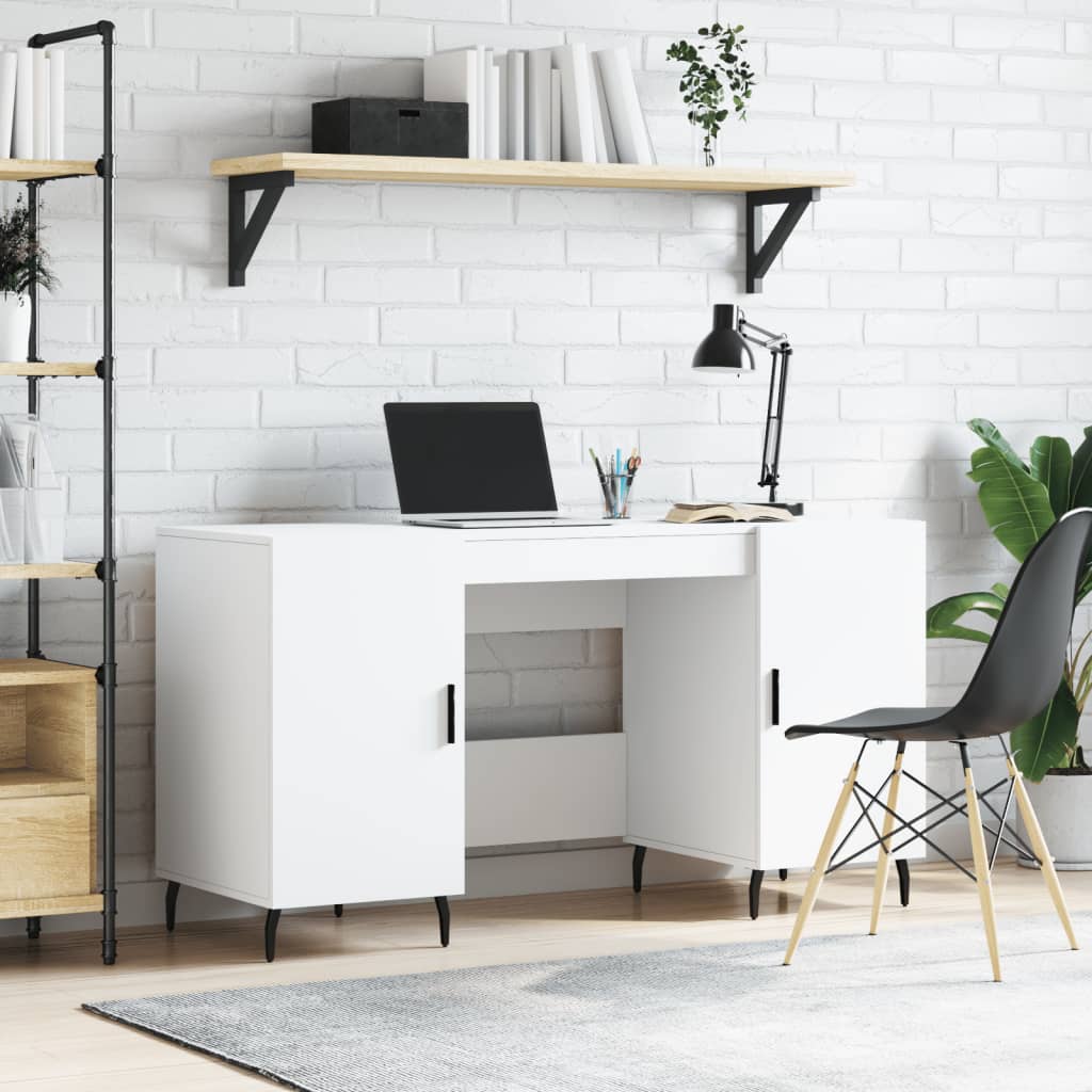 Writing desk, white, 140x50x75cm, engineered wood