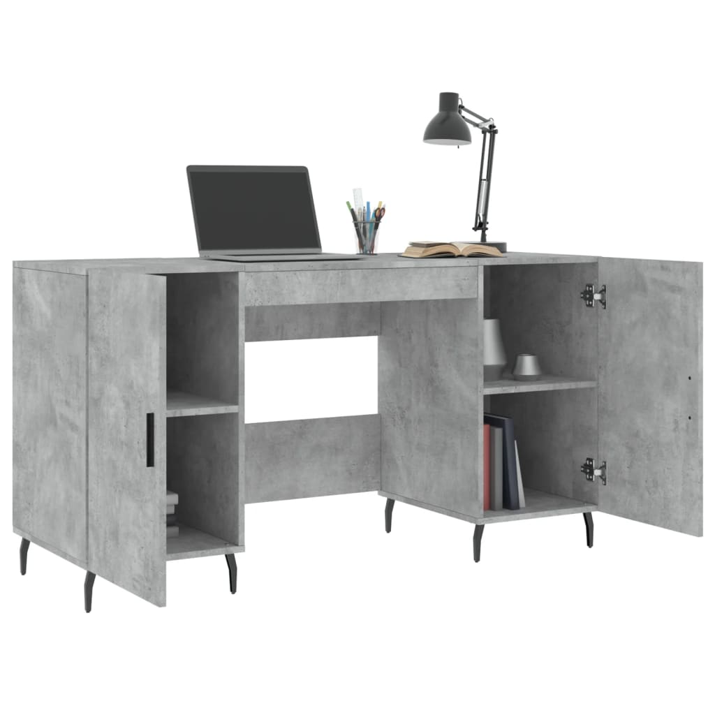 Desk, concrete gray, 140x50x75cm, engineered wood