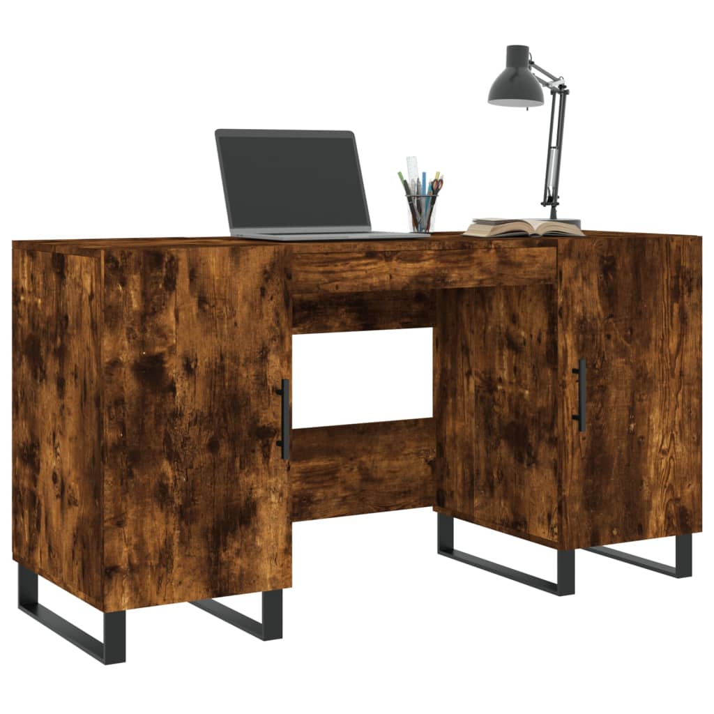 Writing desk, smoked oak, 140x50x75cm, treated wood